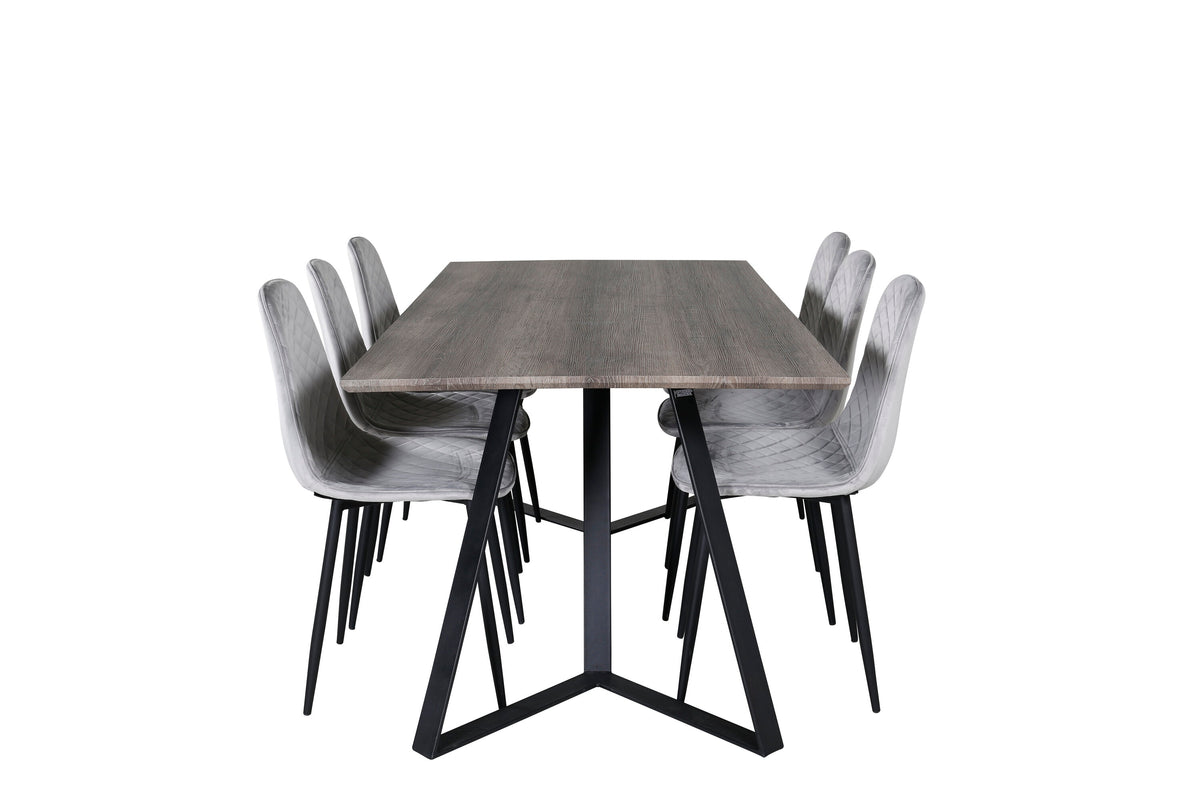 Marina Matbord med Polar Stolarna – Bord: 75x180x90 Stol: 52x86x44