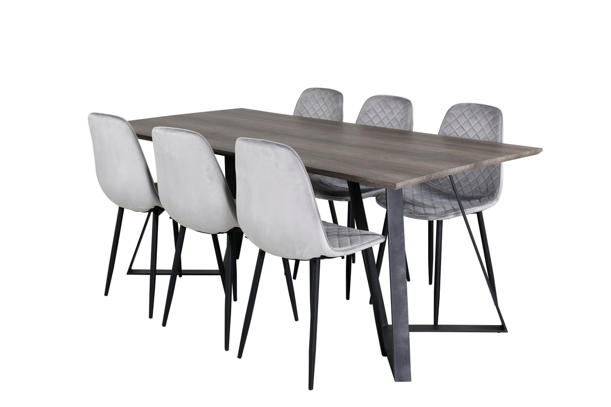 Marina Matbord med Polar Stolarna – Bord: 75x180x90 Stol: 52x86x44