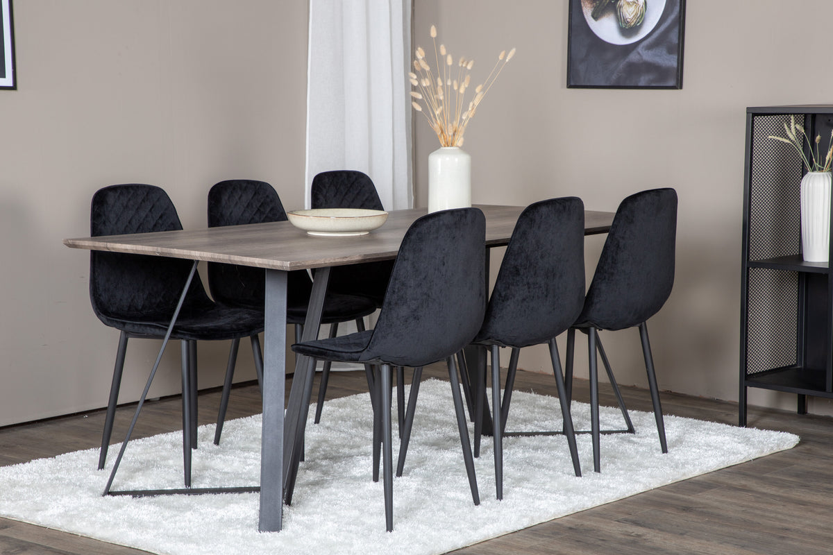 Marina Matbord med Polar Stolarna – Bord: 75x180x90 Stol: 52x86x44