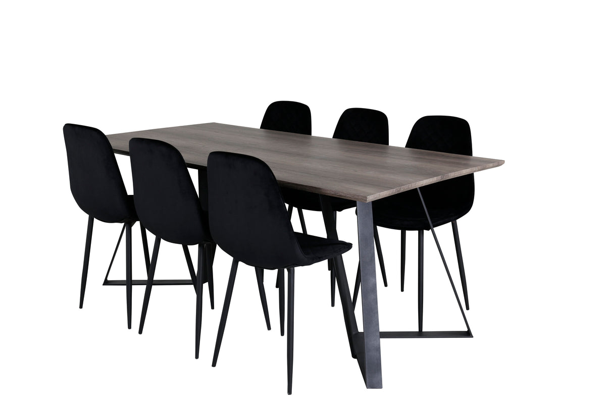 Marina Matbord med Polar Stolarna – Bord: 75x180x90 Stol: 52x86x44