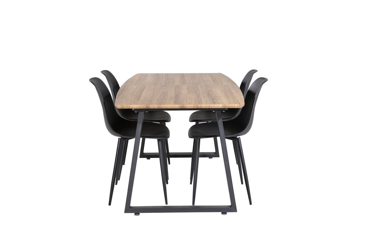 Inca Matbord med Polar Stolarna – Bord: 75,5x160x85 Stol: 58x81x45,5