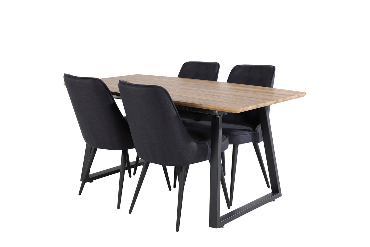 Inca Matbord med Velvet Deluxe Stolarna – Bord: 75,5x160x85 Stol: 66x88,5x50