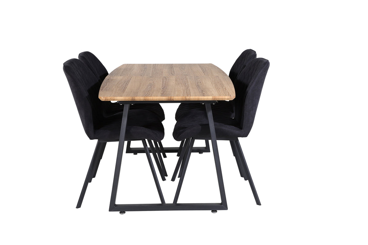 Inca Matbord med Gemma Stolarna – Bord: 75,5x160x85 Stol: 63x90x50