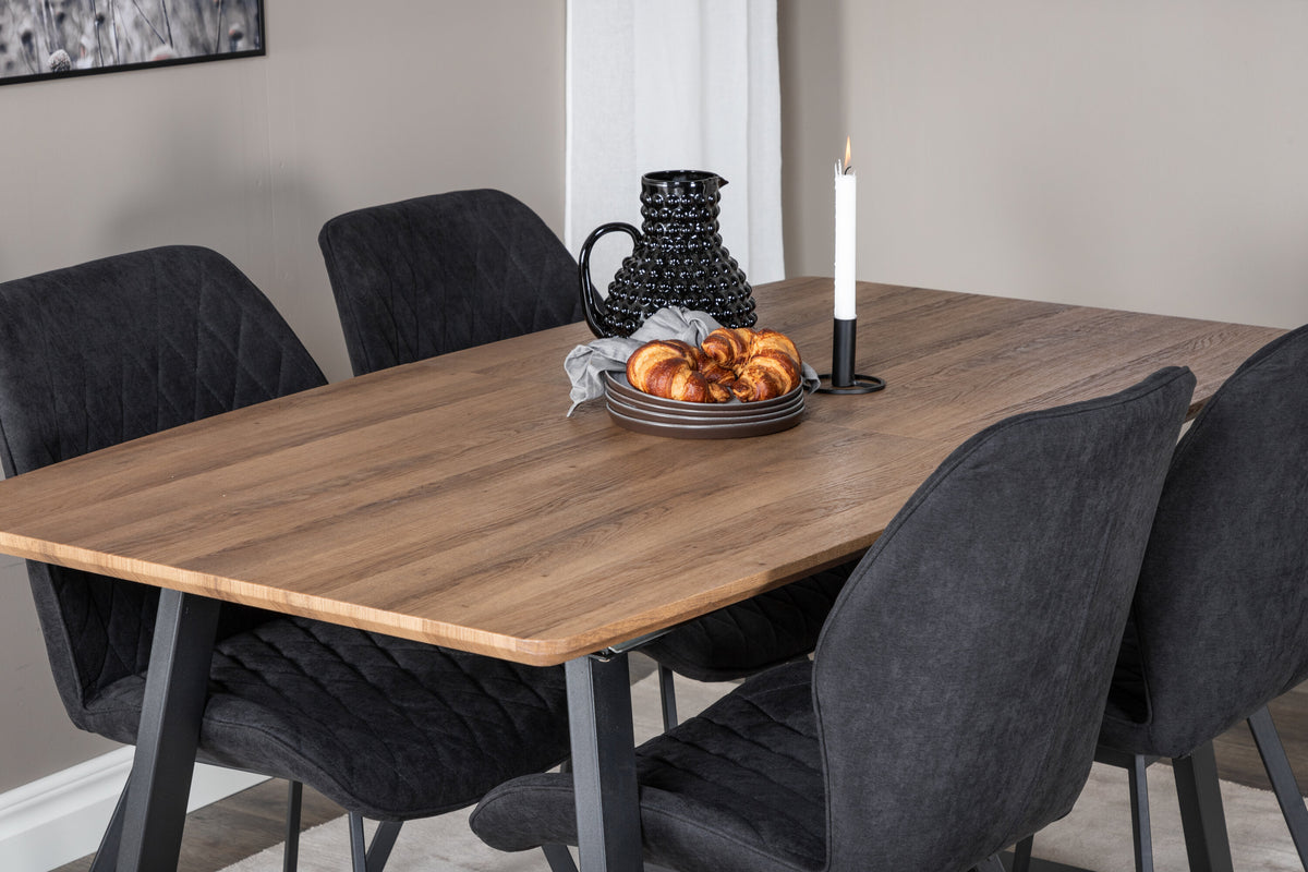 Inca Matbord med Gemma Stolarna – Bord: 75,5x160x85 Stol: 63x90x50