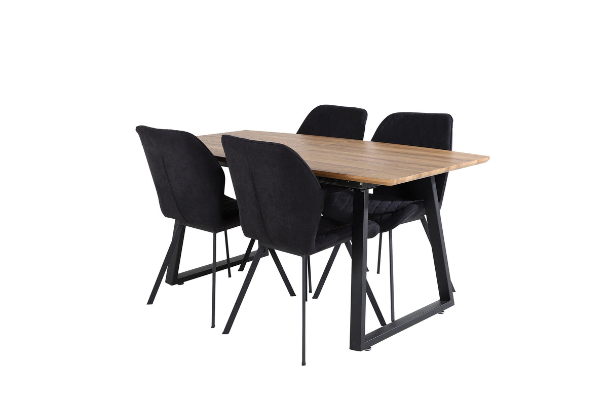 Inca Matbord med Gemma Stolarna – Bord: 75,5x160x85 Stol: 63x90x50