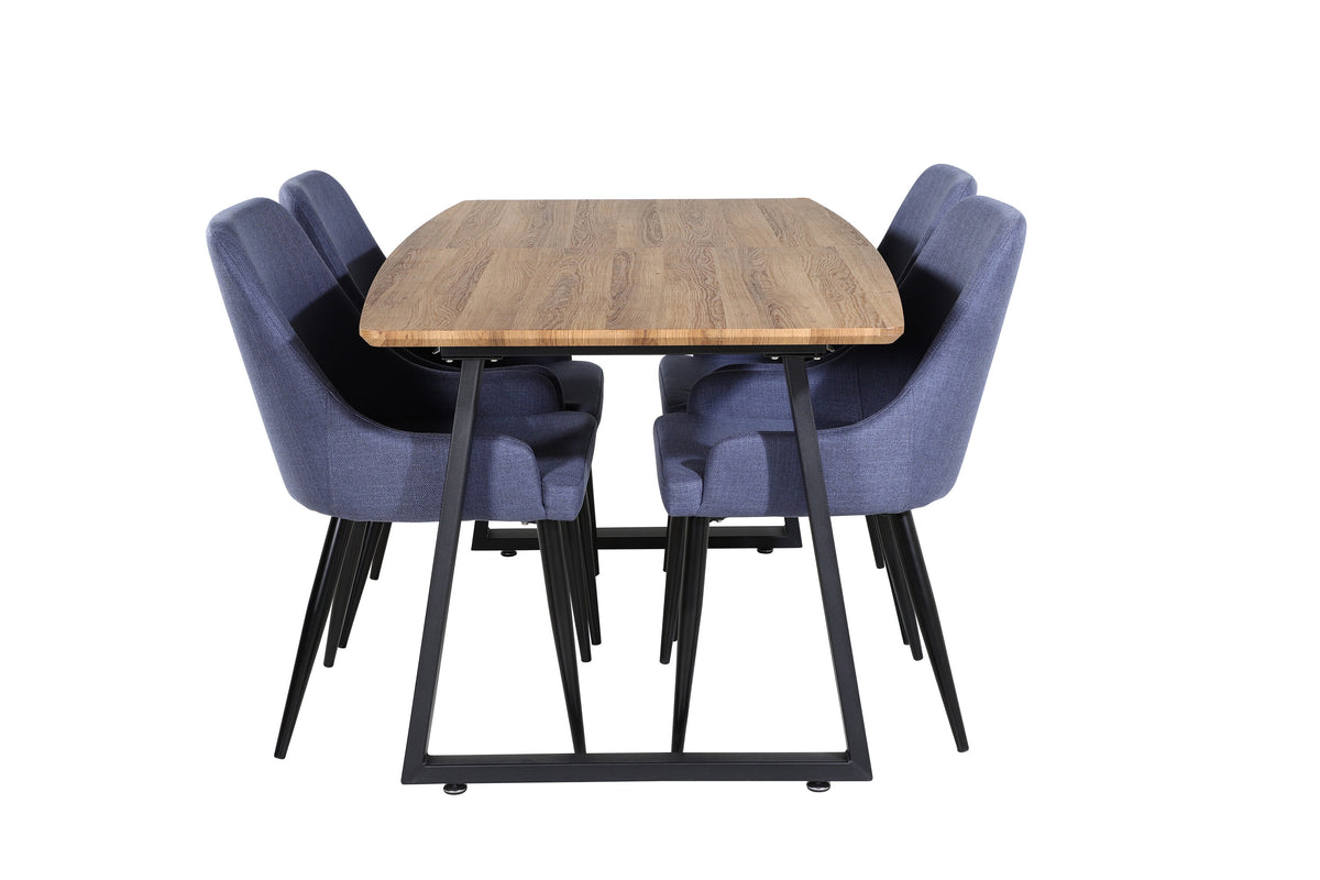 Inca Matbord med Plaza Stolarna – Bord: 75,5x160x85 Stol: 58x86x49