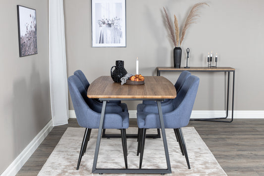 Inca Matbord med Plaza Stolarna – Bord: 75,5x160x85 Stol: 58x86x49