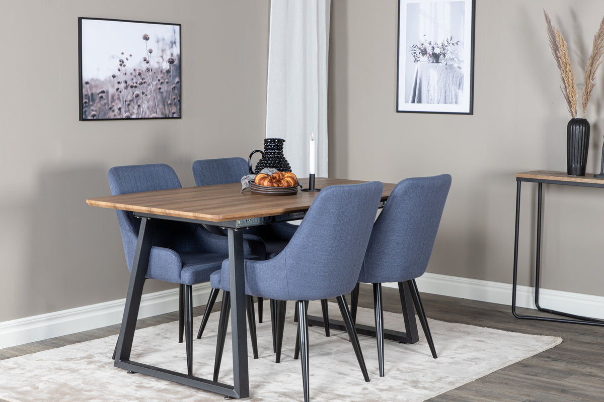 Inca Matbord med Plaza Stolarna – Bord: 75,5x160x85 Stol: 58x86x49