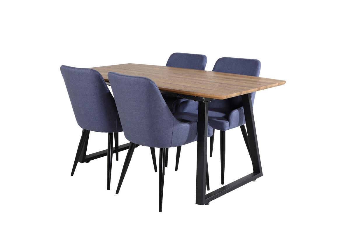 Inca Matbord med Plaza Stolarna – Bord: 75,5x160x85 Stol: 58x86x49