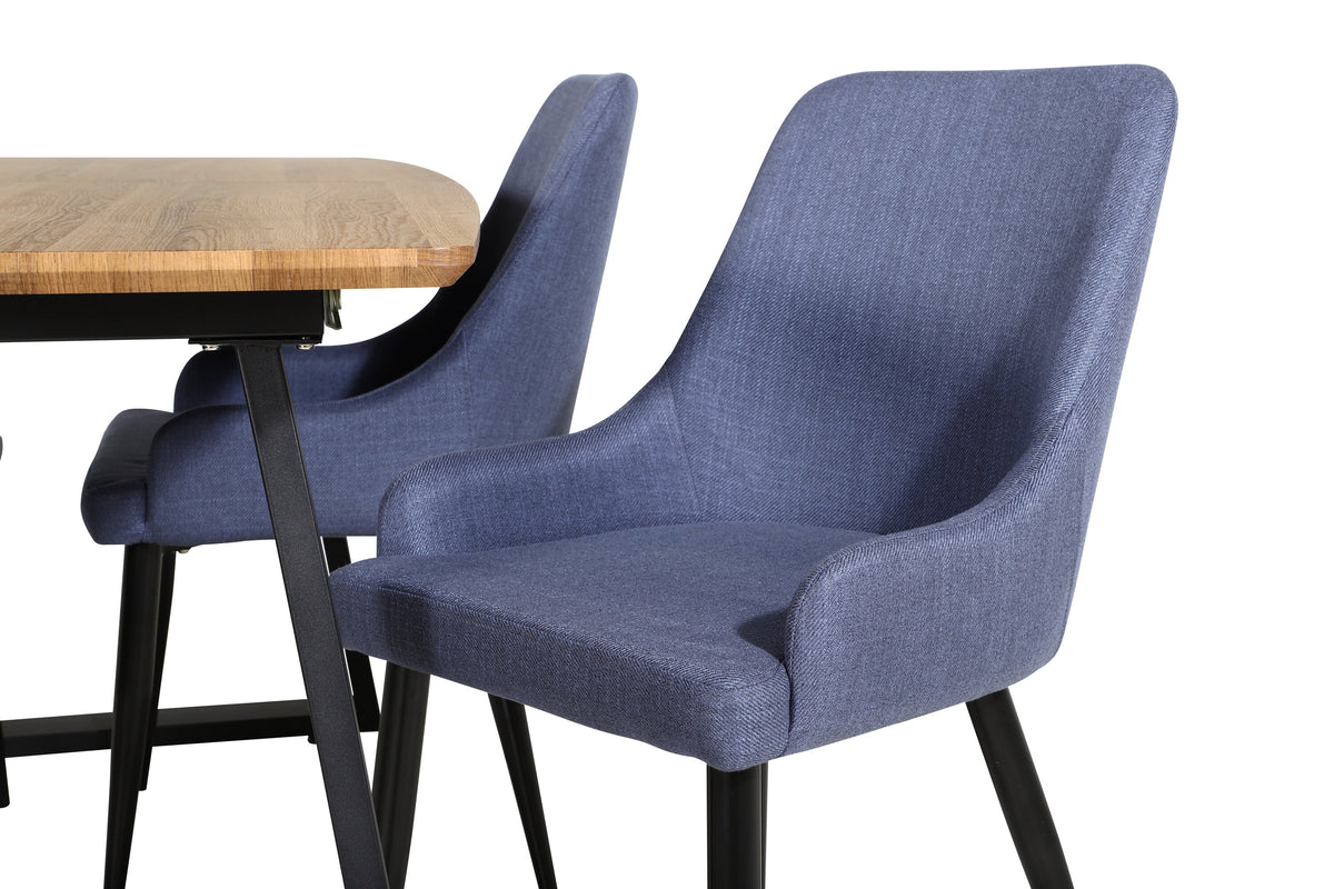Inca Matbord med Plaza Stolarna – Bord: 75,5x160x85 Stol: 58x86x49