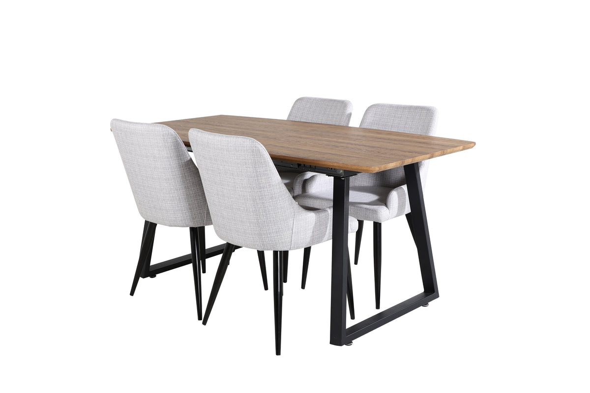 Inca Matbord med Plaza Stolarna – Bord: 75,5x160x85 Stol: 58x86x49