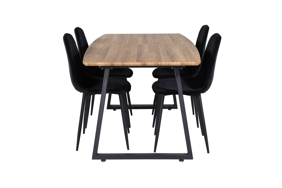 Inca Matbord med Polar Stolarna – Bord: 75,5x160x85 Stol: 52x86x44
