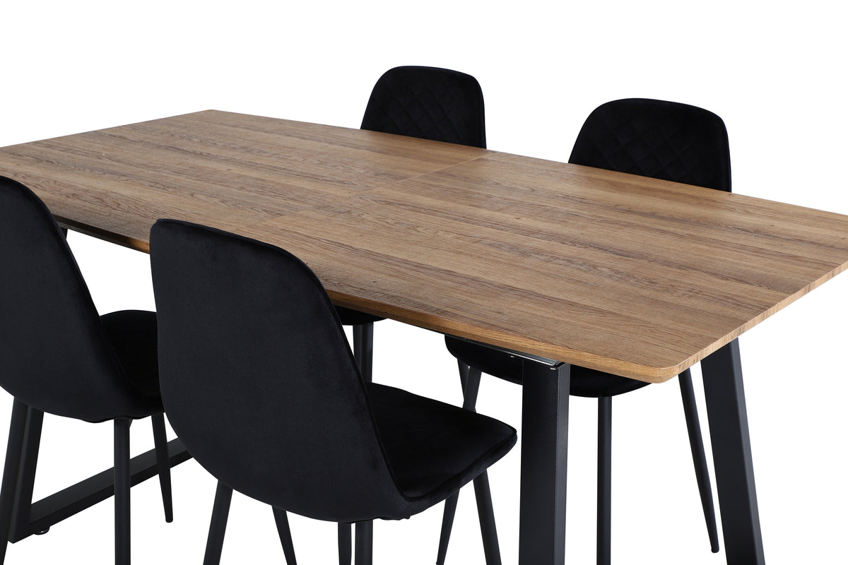Inca Matbord med Polar Stolarna – Bord: 75,5x160x85 Stol: 52x86x44