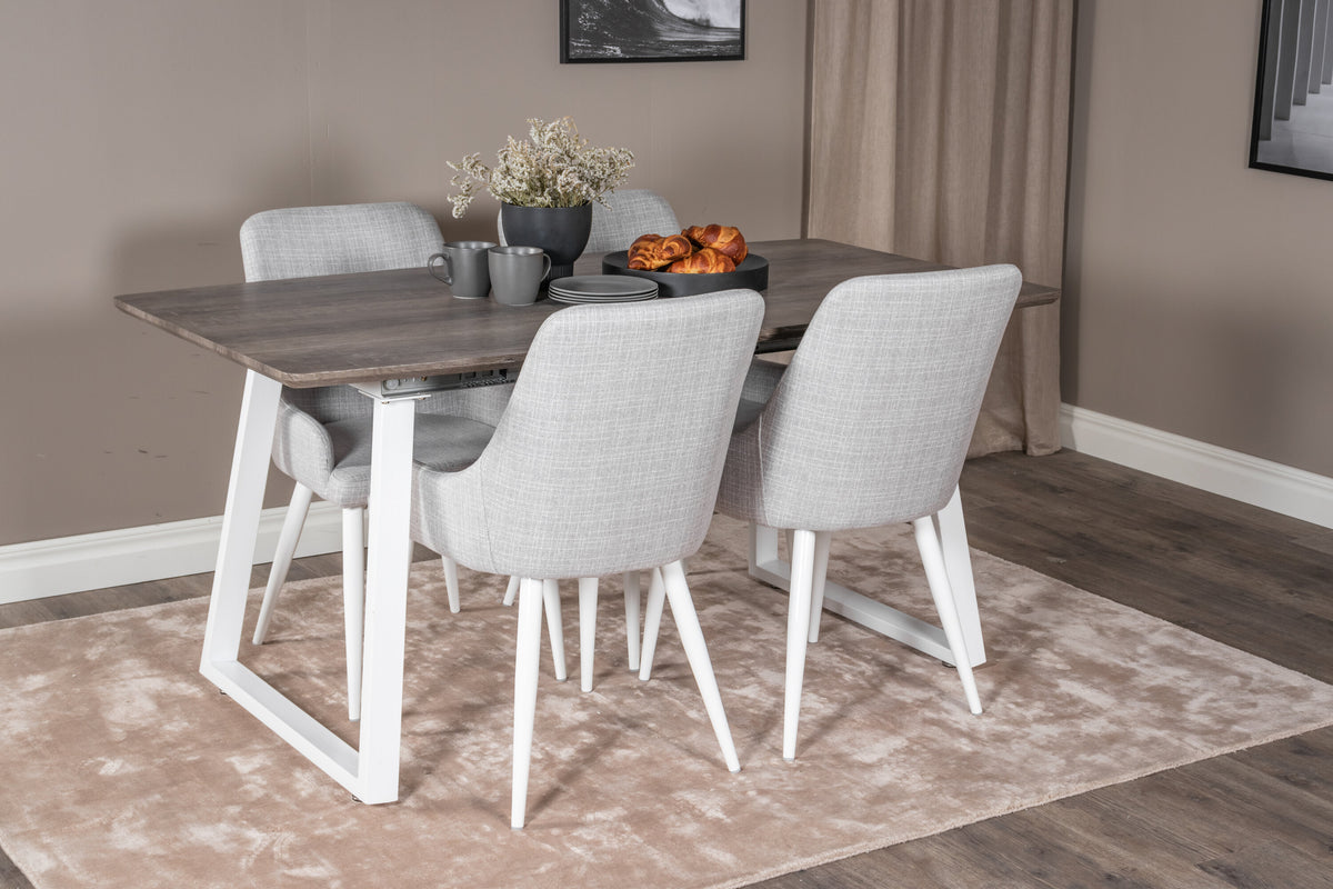 Inca Matbord med Plaza Stolarna – Bord: 75x160x85 Stol: 58x86x49