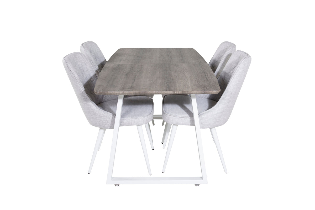 Inca Matbord med Velvet Deluxe Stolarna – Bord: 75x160x85 Stol: 66x88,5x50