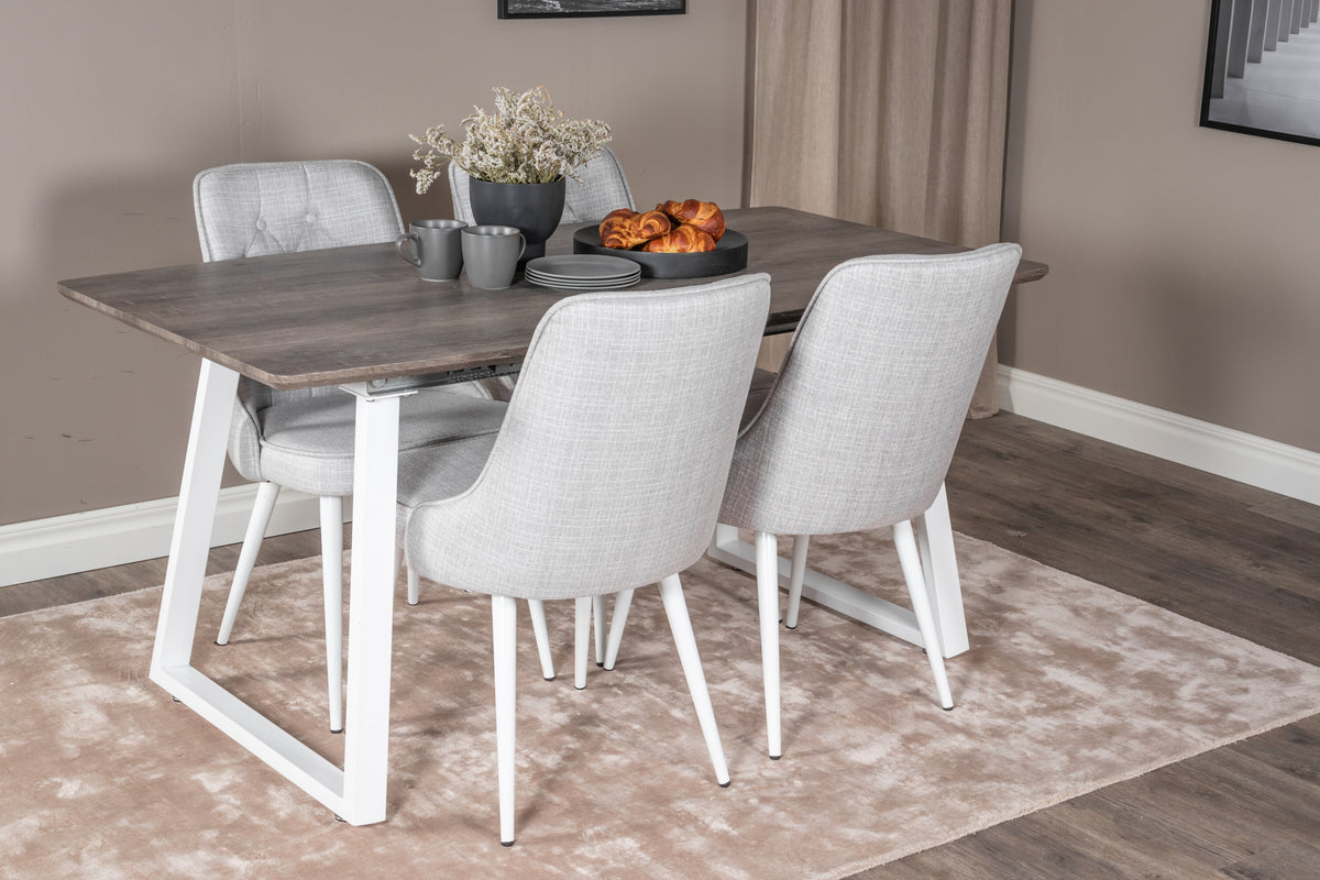 Inca Matbord med Velvet Deluxe Stolarna – Bord: 75x160x85 Stol: 66x88,5x50