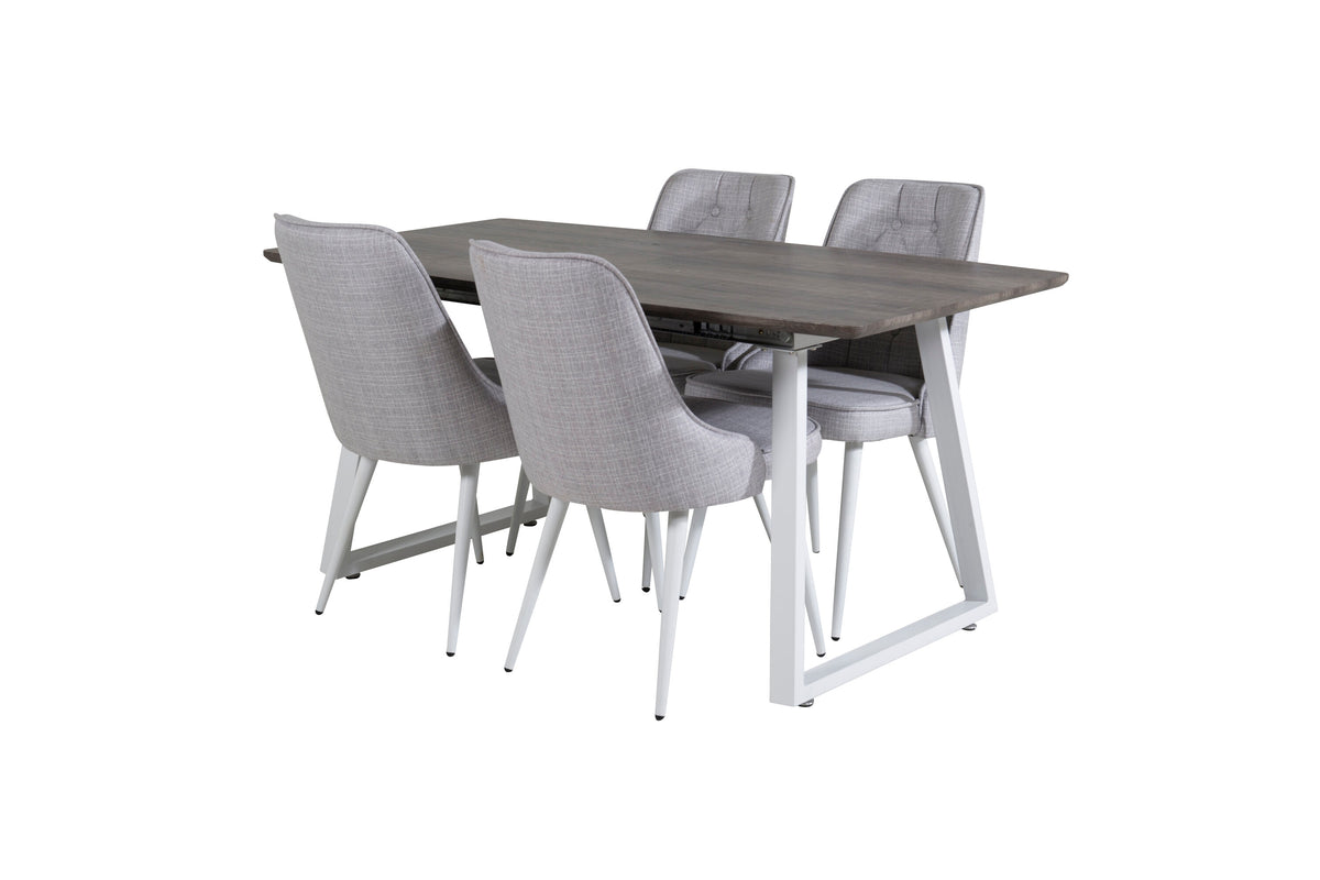 Inca Matbord med Velvet Deluxe Stolarna – Bord: 75x160x85 Stol: 66x88,5x50