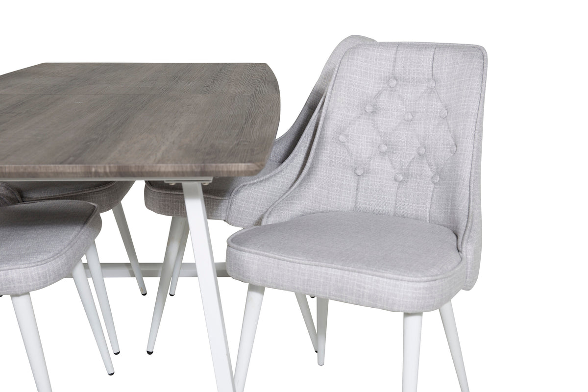 Inca Matbord med Velvet Deluxe Stolarna – Bord: 75x160x85 Stol: 66x88,5x50
