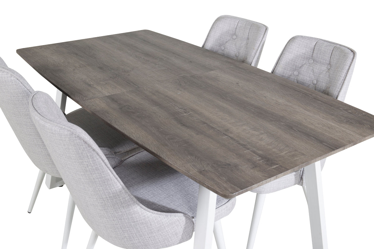 Inca Matbord med Velvet Deluxe Stolarna – Bord: 75x160x85 Stol: 66x88,5x50