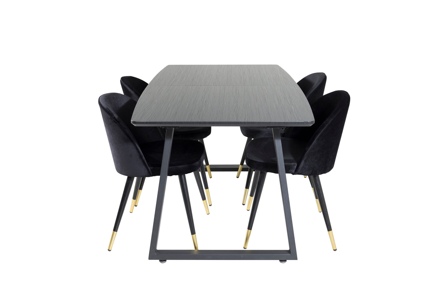 Inca Matbord med Velvet Stolarna Matgrupp