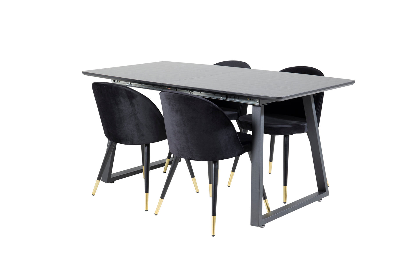 Inca Matbord med Velvet Stolarna Matgrupp