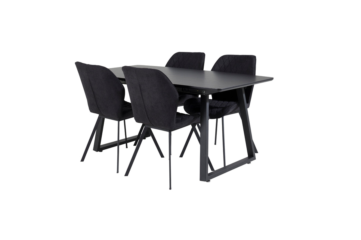 Inca Matbord med Gemma Stolarna – Bord: 75x160x85 Stol: 63x90x50