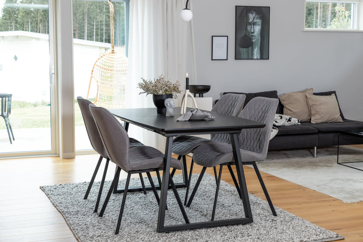 Inca Matbord med Gemma Stolarna – Bord: 75x160x85 Stol: 63x90x50