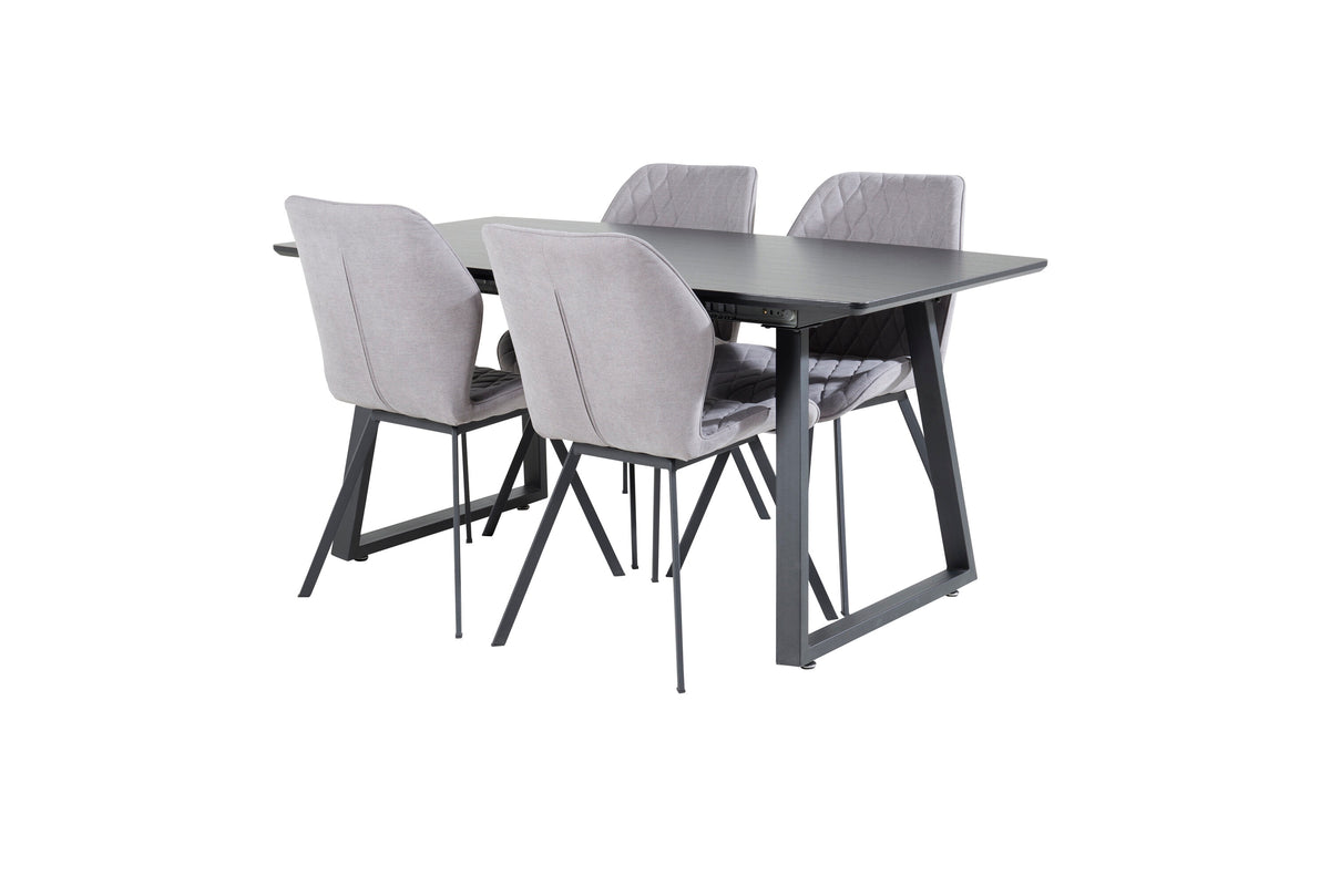 Inca Matbord med Gemma Stolarna – Bord: 75x160x85 Stol: 63x90x50