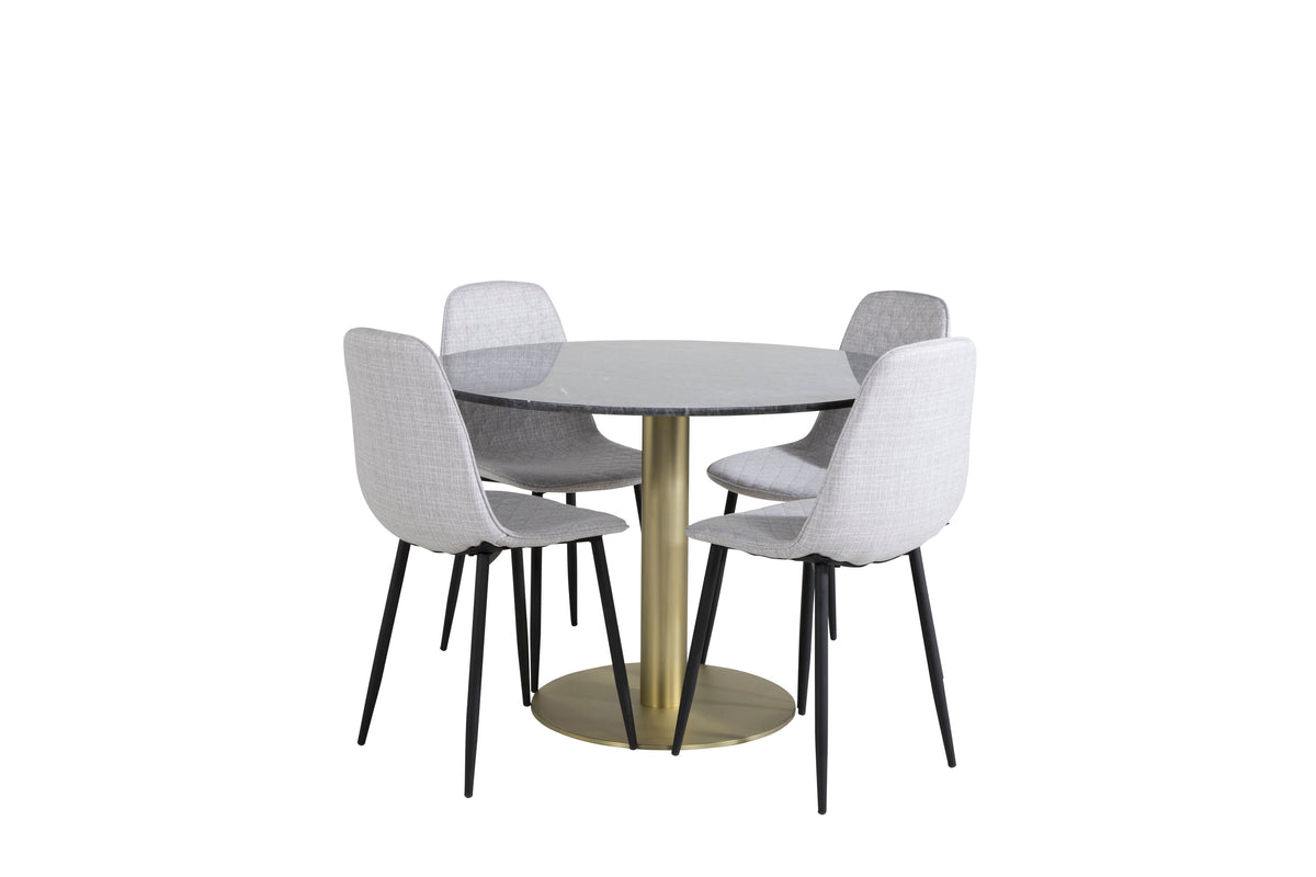Estelle Matbord med Polar Stolarna – Bord: ⌀106 Stol: 52x86x44