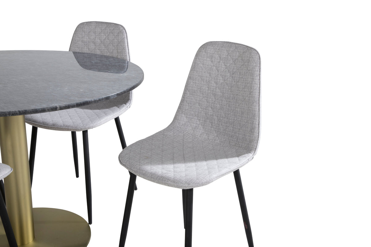 Estelle Matbord med Polar Stolarna – Bord: ⌀106 Stol: 52x86x44