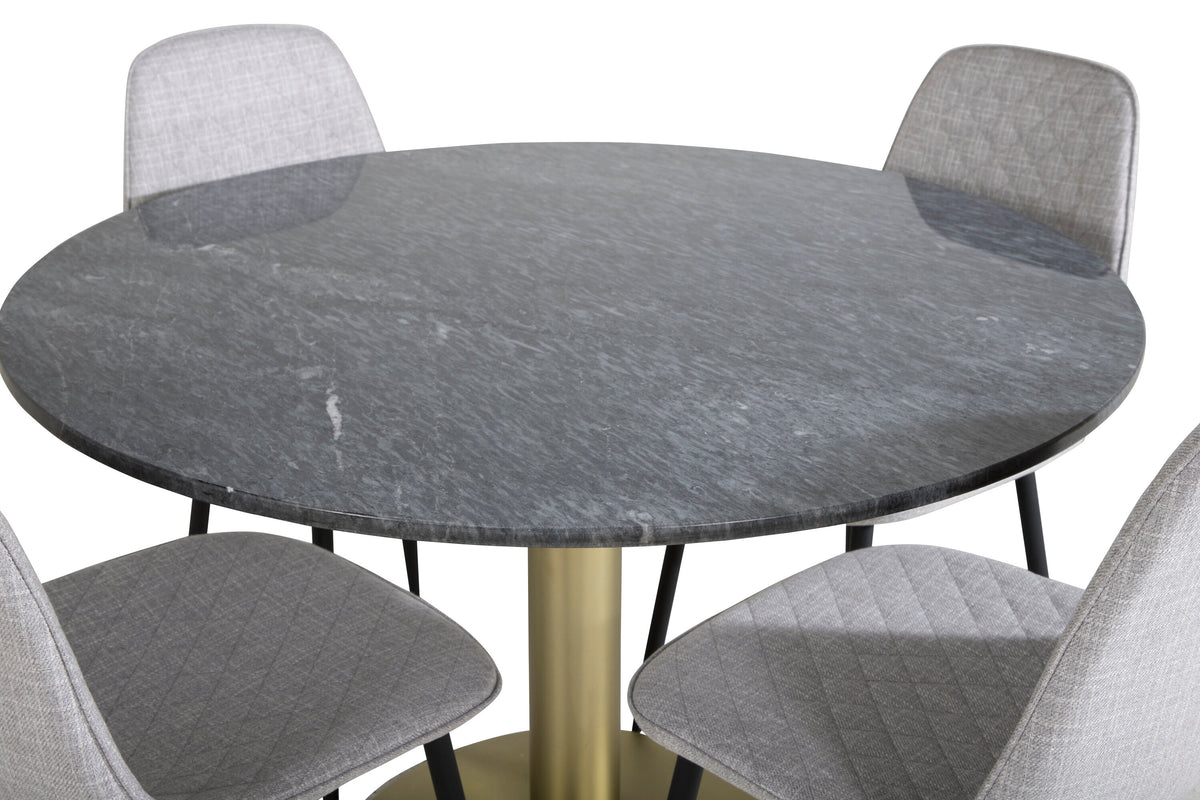 Estelle Matbord med Polar Stolarna – Bord: ⌀106 Stol: 52x86x44