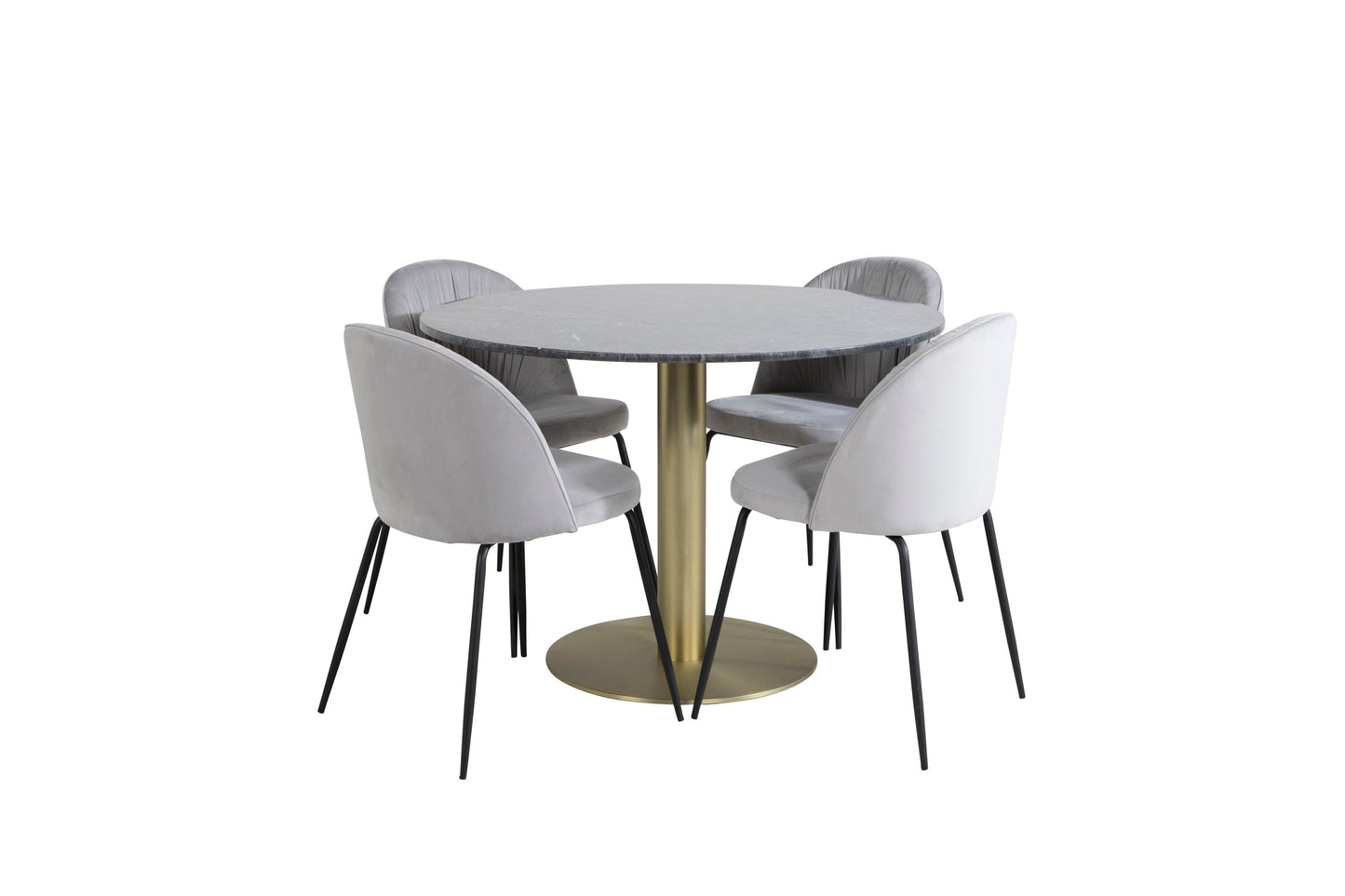Estelle Matbord med Wrinkles Stolarna – Bord: ⌀106 Stol: 50x79,5x49