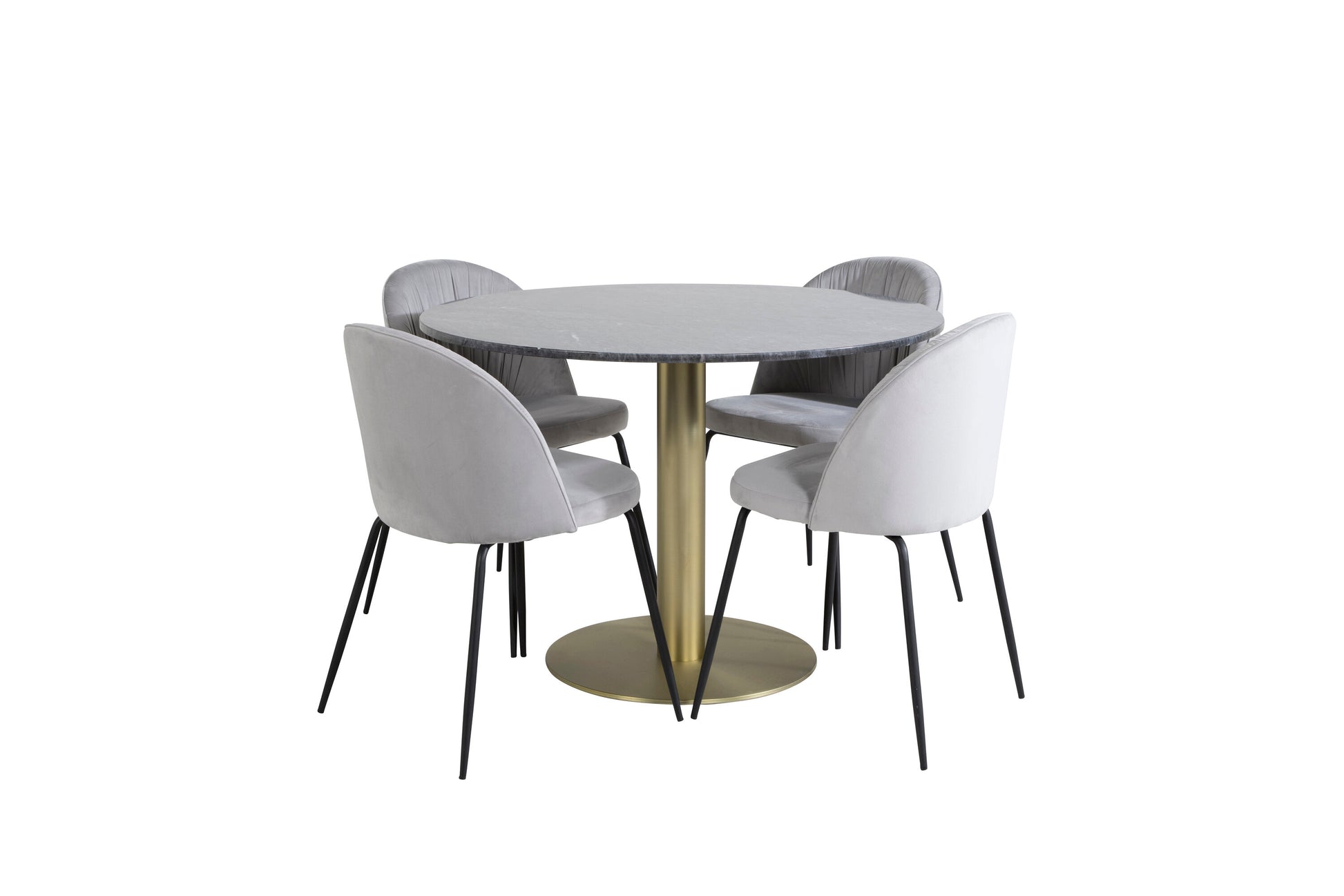 Estelle Matbord med Wrinkles Stolarna – Bord: ⌀106 Stol: 50x79,5x49