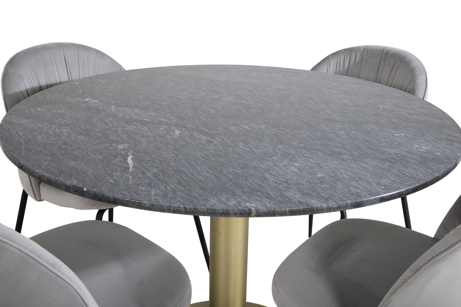 Estelle Matbord med Wrinkles Stolarna – Bord: ⌀106 Stol: 50x79,5x49