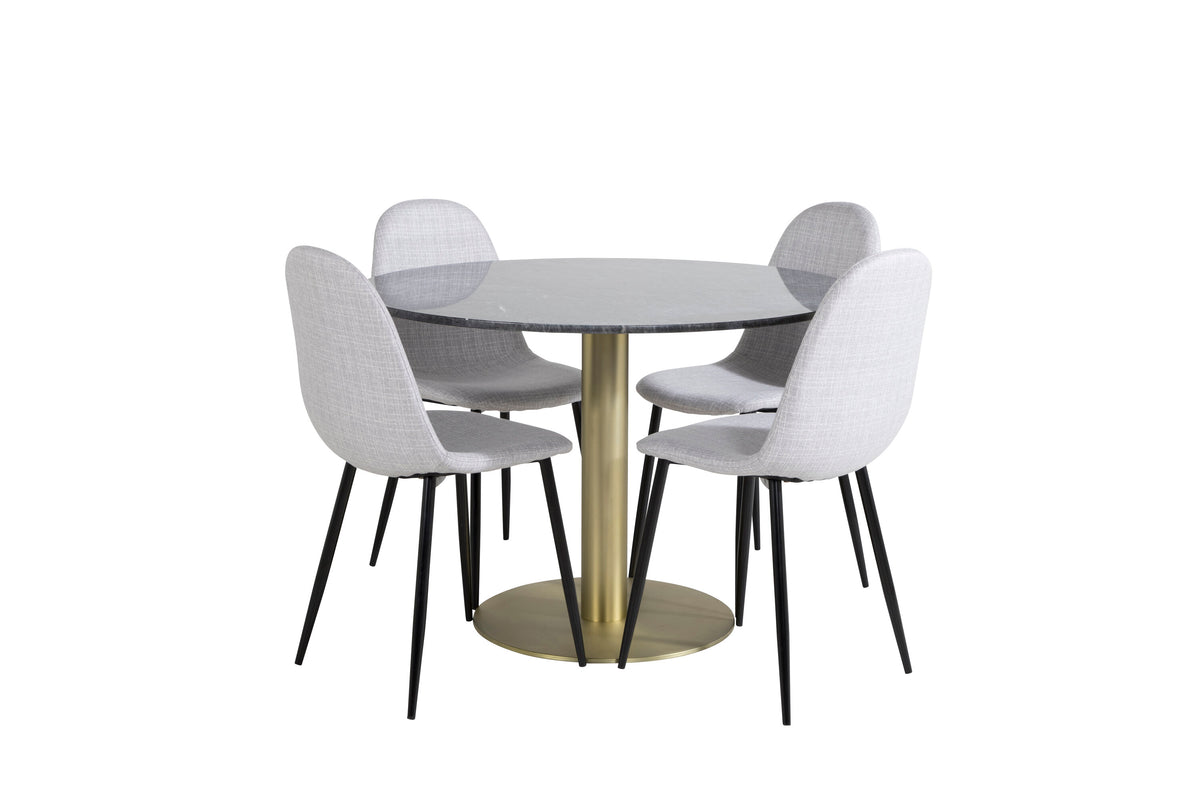 Estelle Matbord med Polar Stolarna – Bord: ⌀106 Stol: 53x87x44