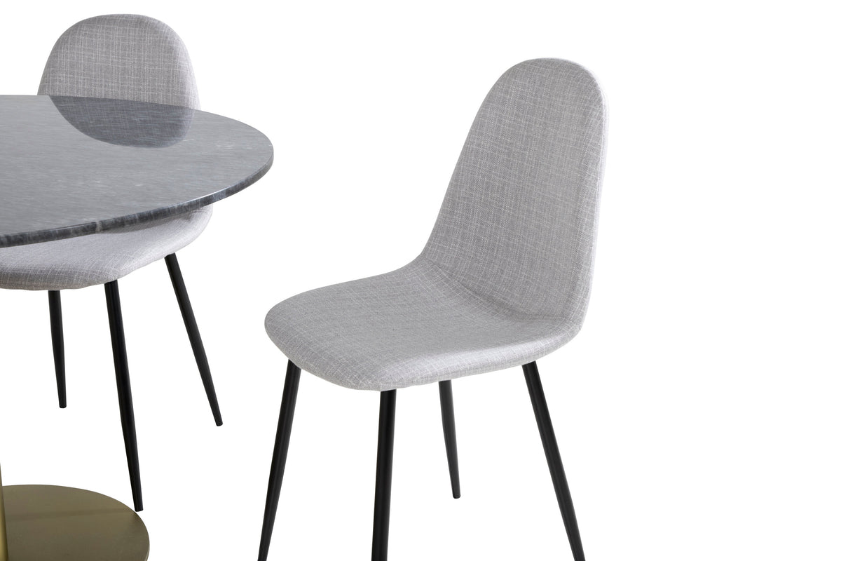 Estelle Matbord med Polar Stolarna – Bord: ⌀106 Stol: 53x87x44