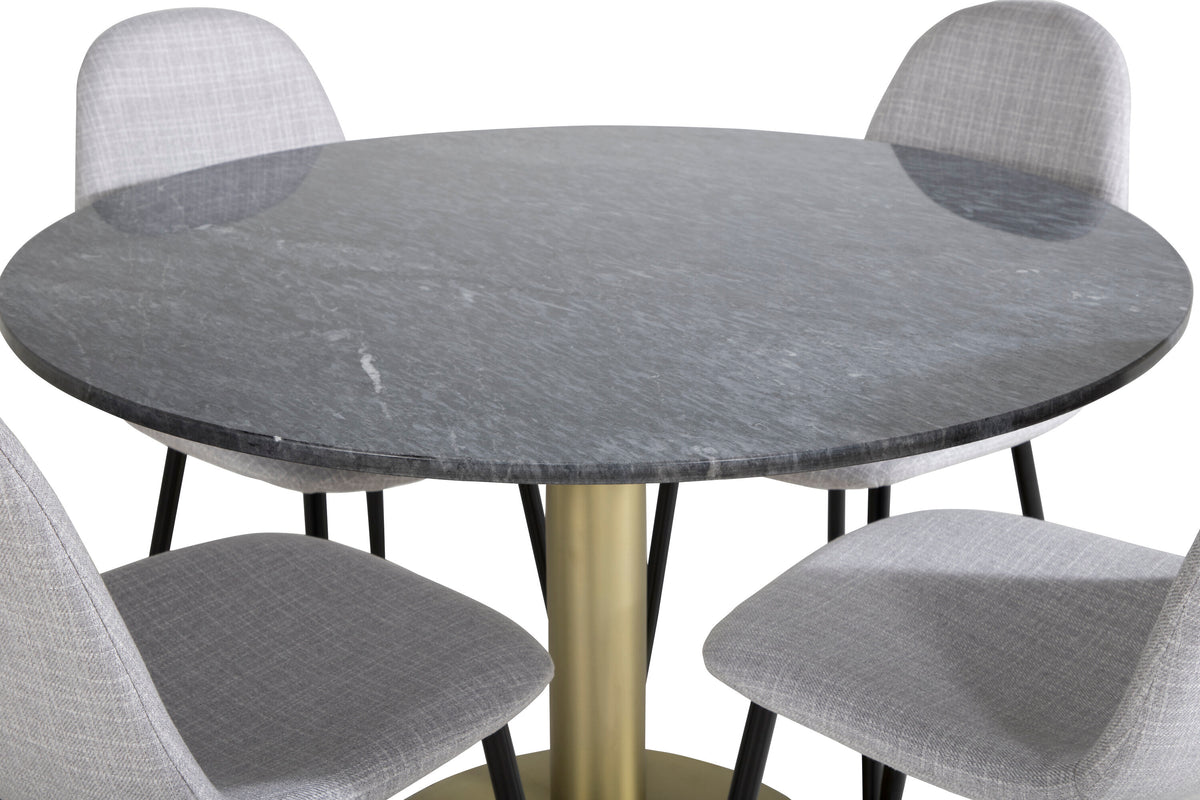 Estelle Matbord med Polar Stolarna – Bord: ⌀106 Stol: 53x87x44