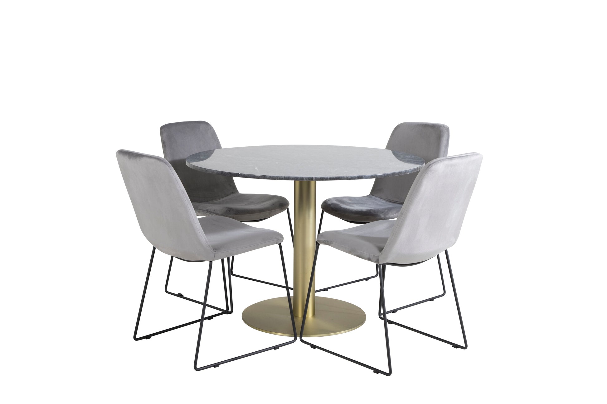 Estelle Matbord med Muce Stolarna – Bord: ⌀106 Stol: 63x84x43