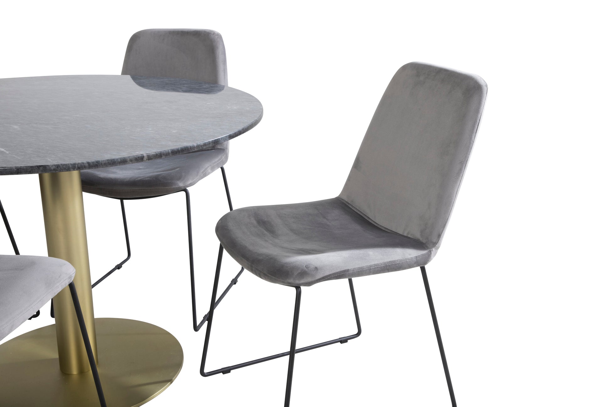 Estelle Matbord med Muce Stolarna – Bord: ⌀106 Stol: 63x84x43