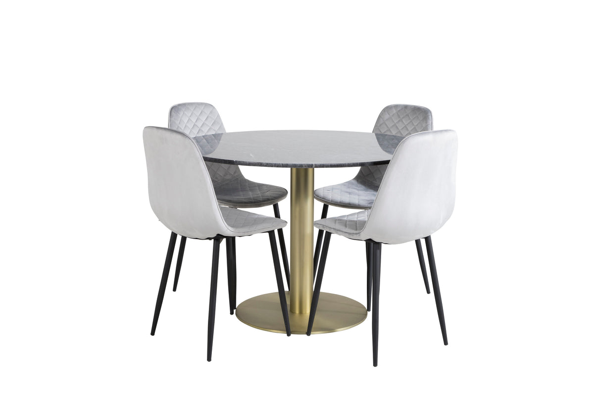 Estelle Matbord med Polar Stolarna – Bord: ⌀106 Stol: 52x86x44