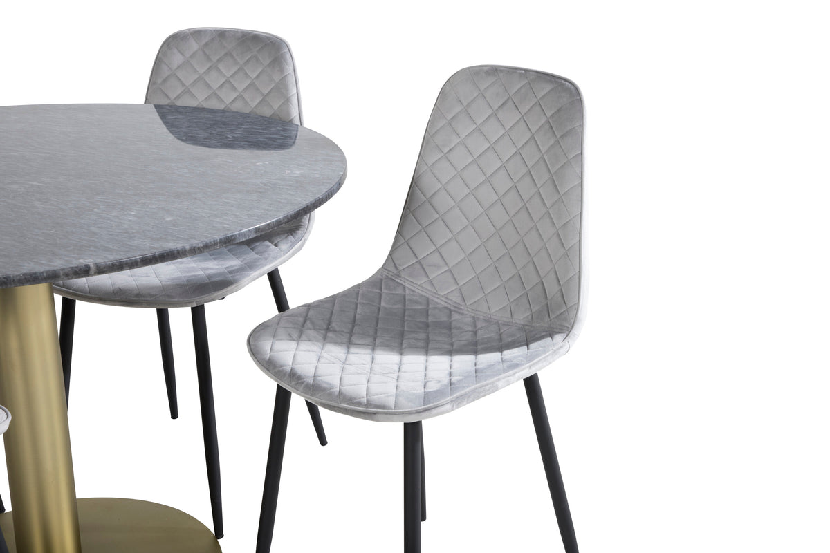Estelle Matbord med Polar Stolarna – Bord: ⌀106 Stol: 52x86x44