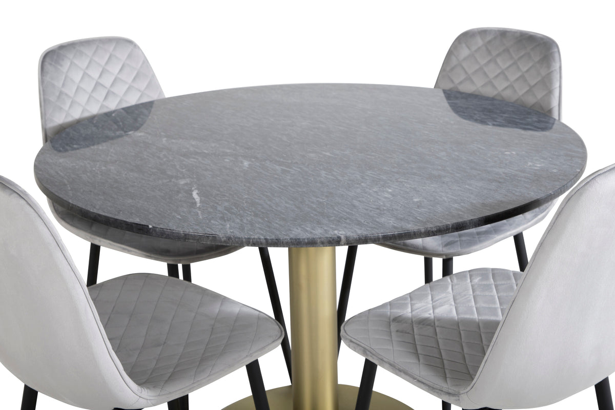 Estelle Matbord med Polar Stolarna – Bord: ⌀106 Stol: 52x86x44