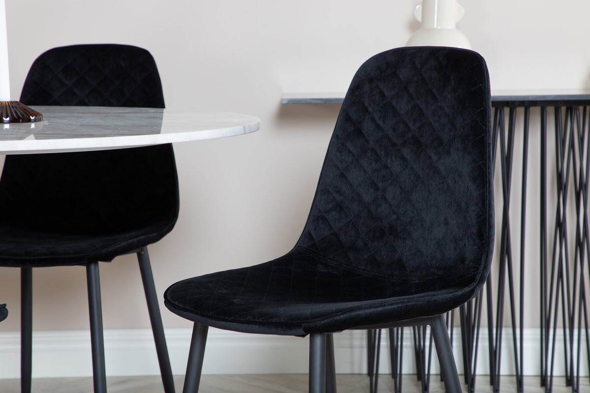 Estelle Matbord med Polar Stolarna – Bord: ⌀106 Stol: 52x86x44