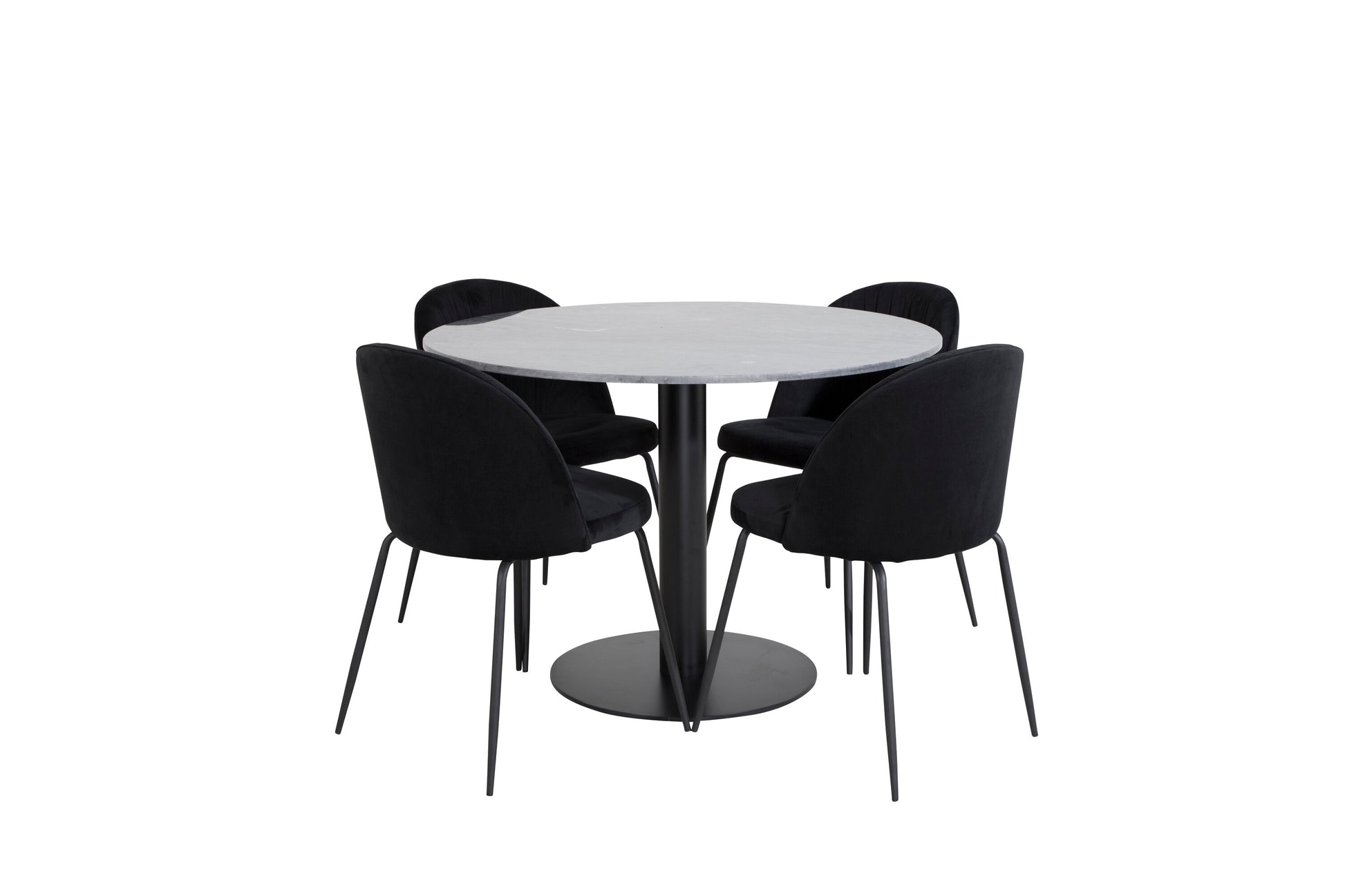 Estelle Matbord med Wrinkles Stolarna – Bord: ⌀106 Stol: 50x79,5x49