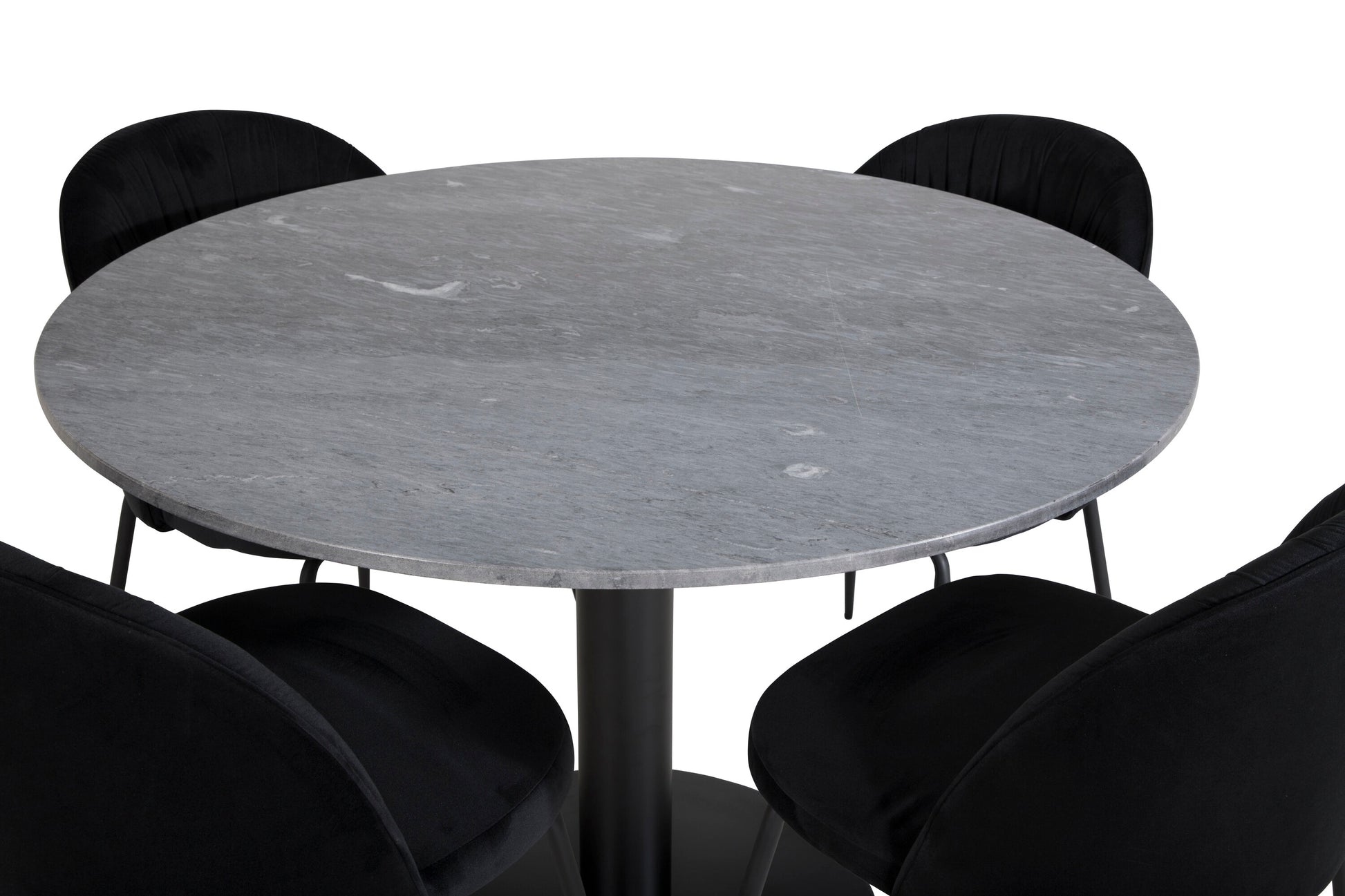Estelle Matbord med Wrinkles Stolarna – Bord: ⌀106 Stol: 50x79,5x49