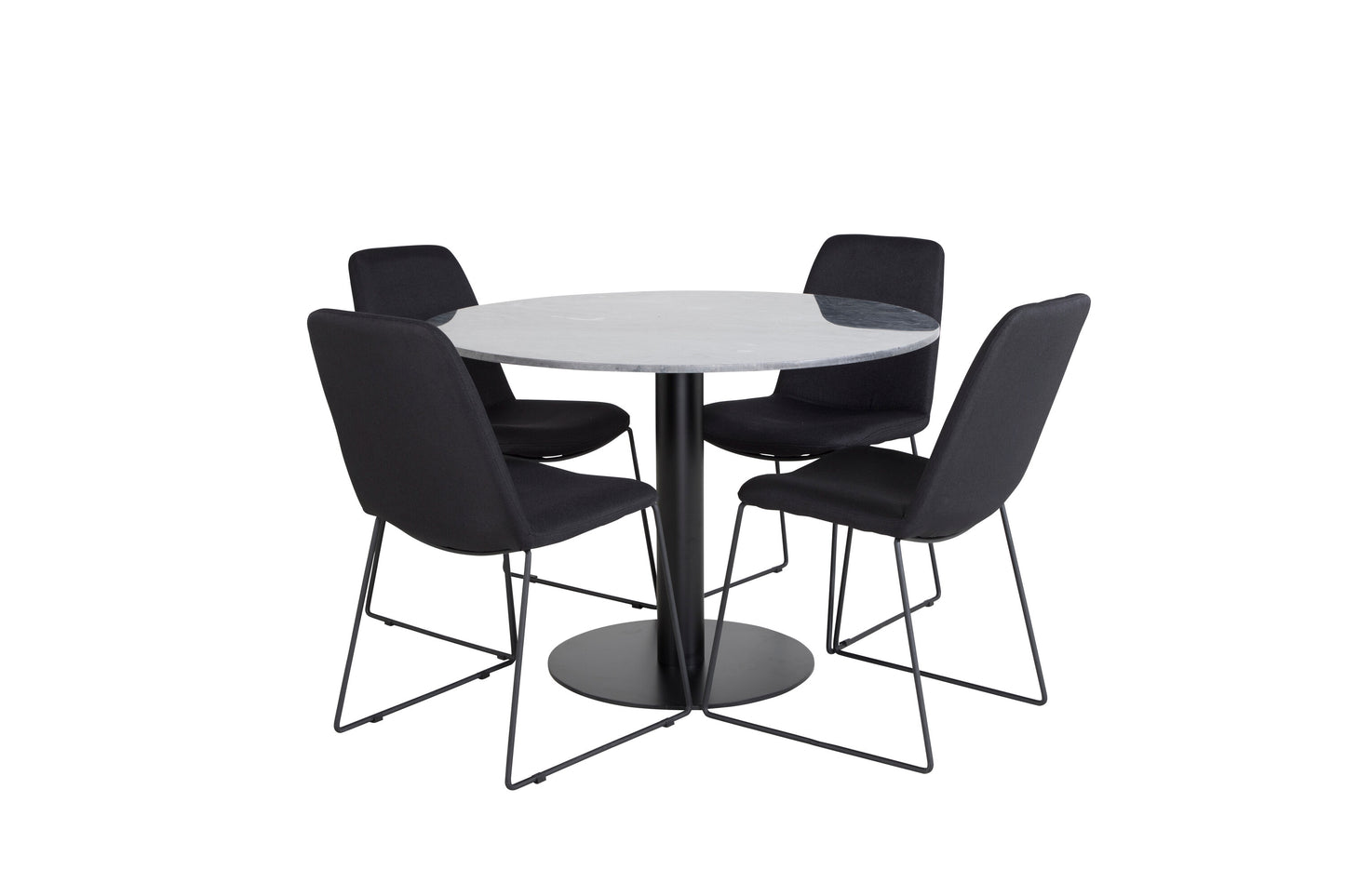 Estelle Matbord med Muce Stolarna – Bord: ⌀106 Stol: 63x84x43