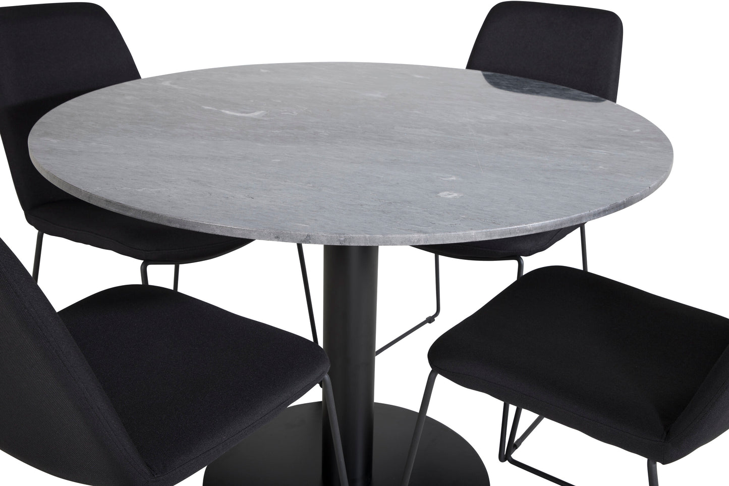 Estelle Matbord med Muce Stolarna – Bord: ⌀106 Stol: 63x84x43