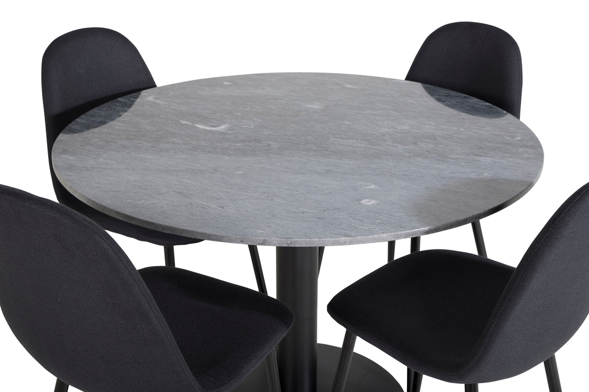 Estelle Matbord med Polar Stolarna – Bord: ⌀106 Stol: 53x87x44