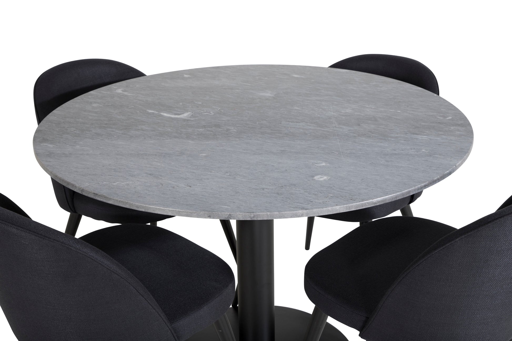 Estelle Matbord med Velvet Stolarna – Bord: ⌀106 Stol: 57x76,5x50
