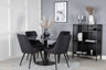 Estelle Matbord med Velvet Deluxe Stolarna – Bord: ⌀106 Stol: 66x88,5x50